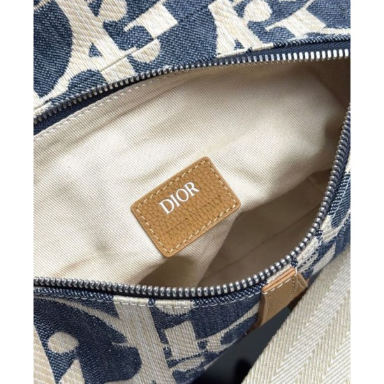 Replica Dior Saddle Bag Dior Oblique denim jacquard Blue Clone Replica Dior Saddle Bag Dior Oblique denim jacquard Blue Clone