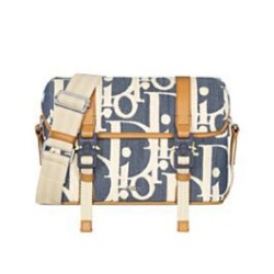 Replica Dior Hit The Road flap Messenger Bag Dior Oblique denim jacquard Blue Clone