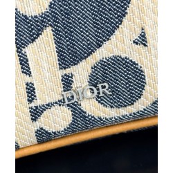 Replica Dior Hit The Road flap Messenger Bag Dior Oblique denim jacquard Blue Clone
