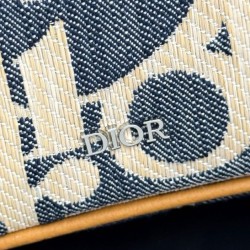 Replica Dior Hit The Road flap Messenger Bag Dior Oblique denim jacquard Blue Clone
