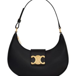 Replica Celine Ava Triomphe Half Moon Shoulder Bag Black Clone