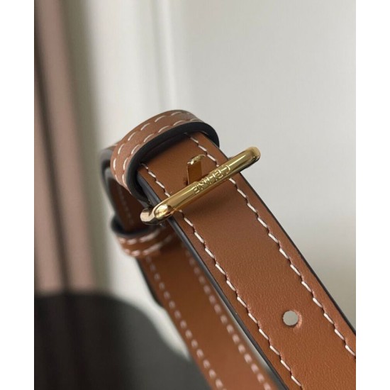 Replica Celine Folcd Shoulder Bag Dark Coffee Clone