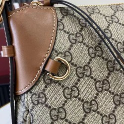 Replica Gucci GG Emblem series medium shoulder bag 815216 Brown Clone