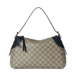 Replica Gucci GG Emblem series medium shoulder bag 815216 Black Clone