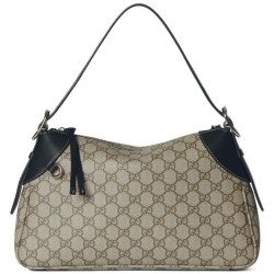 Replica Gucci GG Emblem series medium shoulder bag 815216 Black Clone