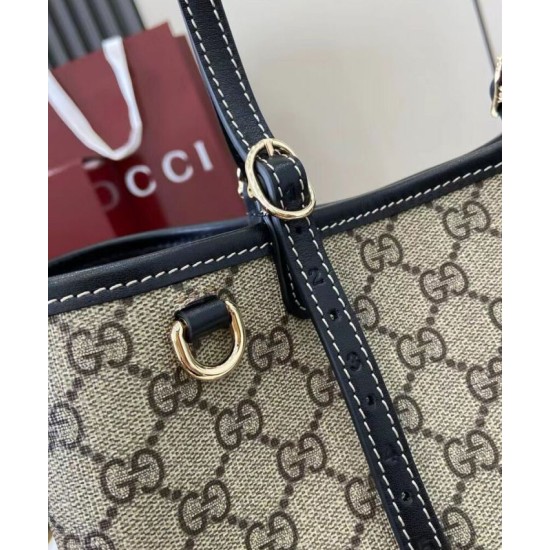 Replica Gucci GG Emblem Small Tote Bag 815214 Black Clone Replica Gucci GG Emblem Small Tote Bag 815214 Black Clone