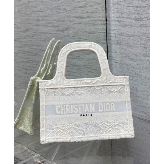 Fake Christian Dior Mini Dior Book Tote White Replica Replica Christian Dior Mini Dior Book Tote White