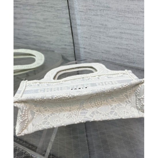 Fake Christian Dior Mini Dior Book Tote White Replica Replica Christian Dior Mini Dior Book Tote White