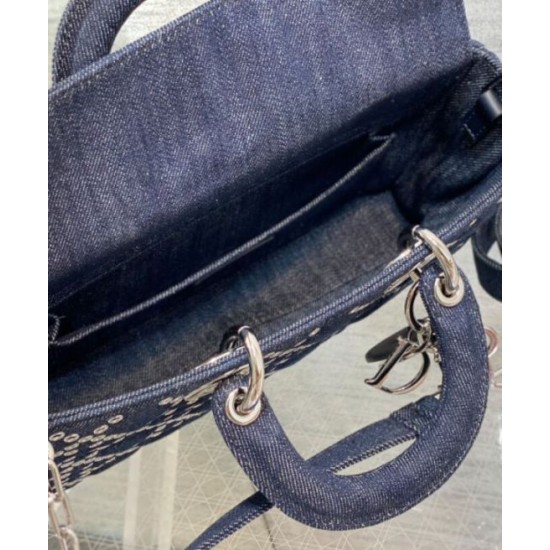 Replica Christian Dior Lady D-Joy Bag Dark Blue Replica Christian Dior Lady D-Joy Bag Dark Blue