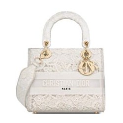 Replica Christian Dior Medium Lady D-Lite Bag White