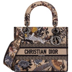 Fake Christian Dior Medium Lady D-Lite Bag Apricot Replica