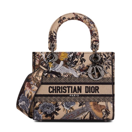 Replica Christian Dior Medium Lady D-Lite Bag Apricot Fake Christian Dior Medium Lady D-Lite Bag Apricot Replica