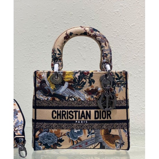 Replica Christian Dior Medium Lady D-Lite Bag Apricot Fake Christian Dior Medium Lady D-Lite Bag Apricot Replica