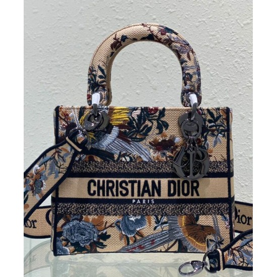 Replica Christian Dior Medium Lady D-Lite Bag Apricot Fake Christian Dior Medium Lady D-Lite Bag Apricot Replica