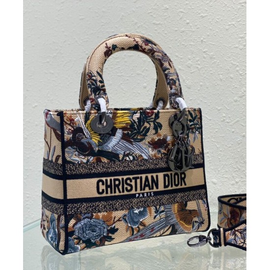 Replica Christian Dior Medium Lady D-Lite Bag Apricot Fake Christian Dior Medium Lady D-Lite Bag Apricot Replica
