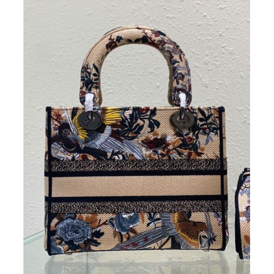 Replica Christian Dior Medium Lady D-Lite Bag Apricot Fake Christian Dior Medium Lady D-Lite Bag Apricot Replica