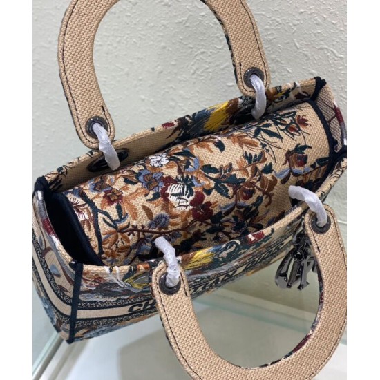 Replica Christian Dior Medium Lady D-Lite Bag Apricot Fake Christian Dior Medium Lady D-Lite Bag Apricot Replica