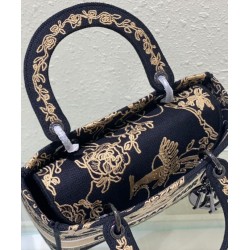 Fake Christian Dior Medium Lady D-Lite Bag Black Replica Fake Christian Dior Medium Lady D-Lite Bag Black Replica