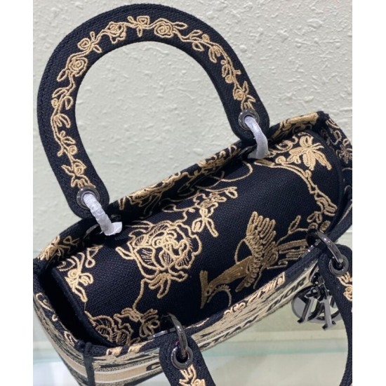 Fake Christian Dior Medium Lady D-Lite Bag Black Replica Fake Christian Dior Medium Lady D-Lite Bag Black Replica