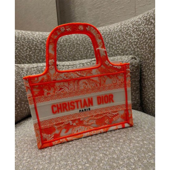 Replica Christian Dior Mini Dior Book Tote Orange Fake Christian Dior Mini Dior Book Tote Orange Replica
