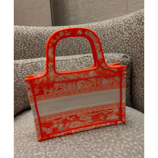 Replica Christian Dior Mini Dior Book Tote Orange Fake Christian Dior Mini Dior Book Tote Orange Replica