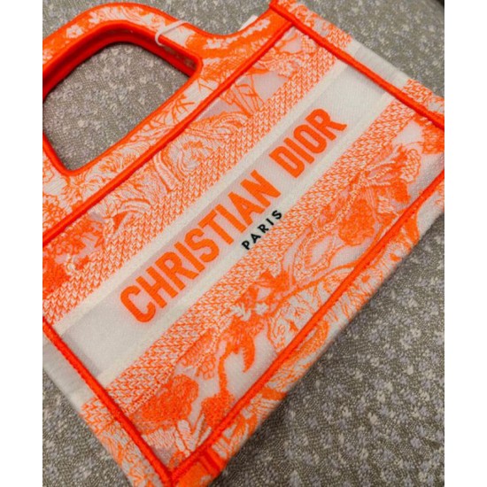 Replica Christian Dior Mini Dior Book Tote Orange Fake Christian Dior Mini Dior Book Tote Orange Replica