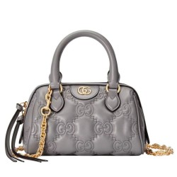 Replica Gucci GG Matelasse Leather Mini Bag 702251 Gray