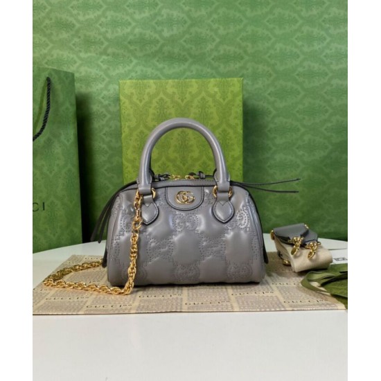 Fake Gucci GG Matelasse Leather Mini Bag 702251 Gray Replica Replica Gucci GG Matelasse Leather Mini Bag 702251 Gray