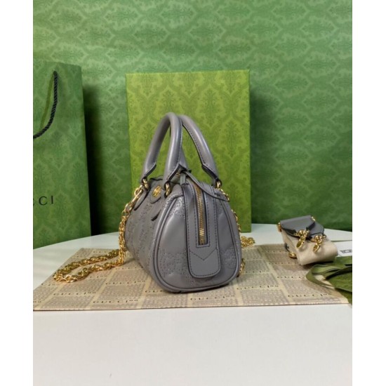Fake Gucci GG Matelasse Leather Mini Bag 702251 Gray Replica Replica Gucci GG Matelasse Leather Mini Bag 702251 Gray
