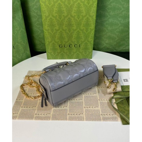 Fake Gucci GG Matelasse Leather Mini Bag 702251 Gray Replica Replica Gucci GG Matelasse Leather Mini Bag 702251 Gray