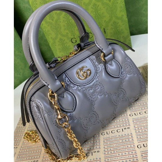 Fake Gucci GG Matelasse Leather Mini Bag 702251 Gray Replica Replica Gucci GG Matelasse Leather Mini Bag 702251 Gray