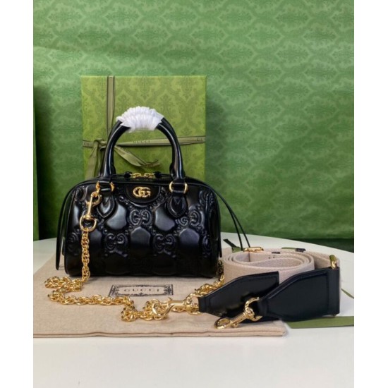 Replica Gucci GG Matelasse Leather Mini Bag 702251 Black Replica Gucci GG Matelasse Leather Mini Bag 702251 Black