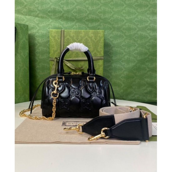 Replica Gucci GG Matelasse Leather Mini Bag 702251 Black Replica Gucci GG Matelasse Leather Mini Bag 702251 Black