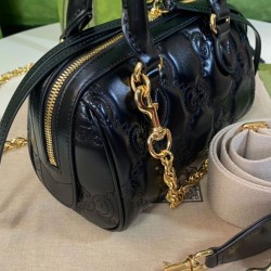Replica Gucci GG Matelasse Leather Mini Bag 702251 Black