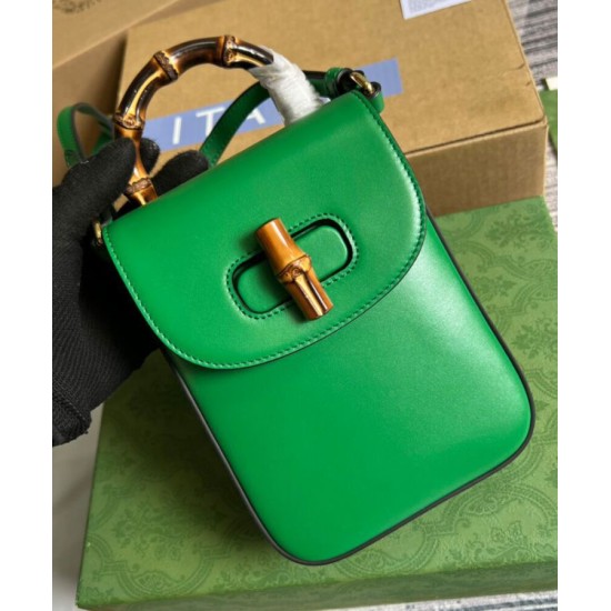 Replica Gucci Bamboo Mini Handbag 702106 Green Fake Gucci Bamboo Mini Handbag 702106 Green Replica