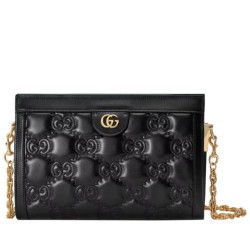 Replica Gucci Matelasse Leather Shoulder Bag 702200 Black