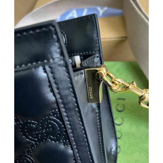 Fake Gucci Matelasse Leather Shoulder Bag 702200 Black Replica Replica Gucci Matelasse Leather Shoulder Bag 702200 Black