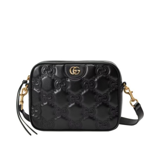 Replica Gucci GG Matelasse Leather Shoulder Bag 702234 Black Fake Gucci GG Matelasse Leather Shoulder Bag 702234 Black Replica