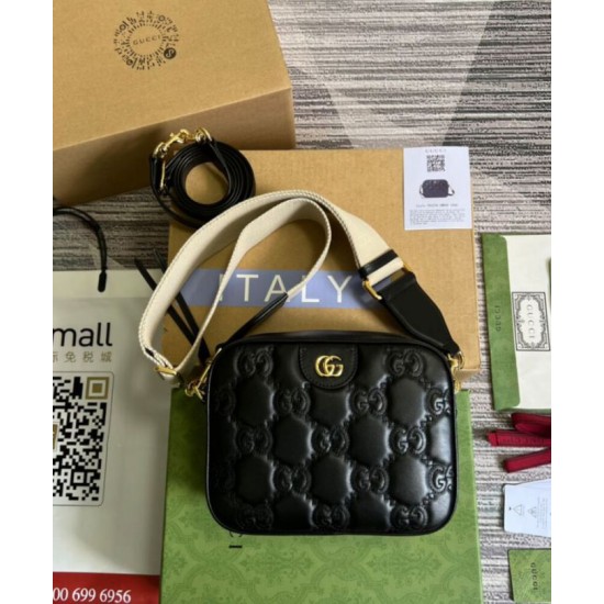 Replica Gucci GG Matelasse Leather Shoulder Bag 702234 Black Fake Gucci GG Matelasse Leather Shoulder Bag 702234 Black Replica