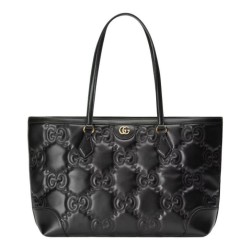 Replica Gucci GG Matelasse Leather Medium Tote 631685 Black