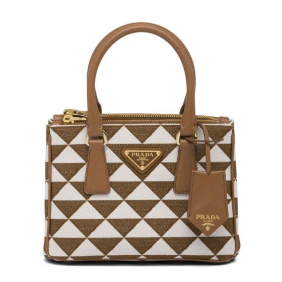 Replica Prada Galleria Embroidered Jacquard Fabric Micro-bag Coffee Replica Prada Galleria Embroidered Jacquard Fabric Micro-bag Coffee