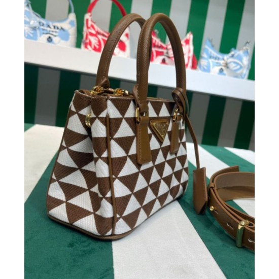 Replica Prada Galleria Embroidered Jacquard Fabric Micro-bag Coffee Replica Prada Galleria Embroidered Jacquard Fabric Micro-bag Coffee