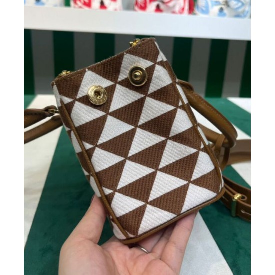 Replica Prada Galleria Embroidered Jacquard Fabric Micro-bag Coffee Replica Prada Galleria Embroidered Jacquard Fabric Micro-bag Coffee