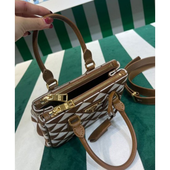 Replica Prada Galleria Embroidered Jacquard Fabric Micro-bag Coffee Replica Prada Galleria Embroidered Jacquard Fabric Micro-bag Coffee