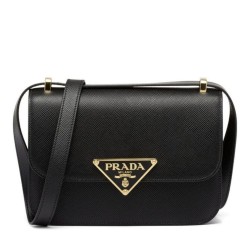 Fake Prada Saffiano Shoulder Bag Black Replica