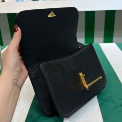 Fake Prada Saffiano Shoulder Bag Black Replica
