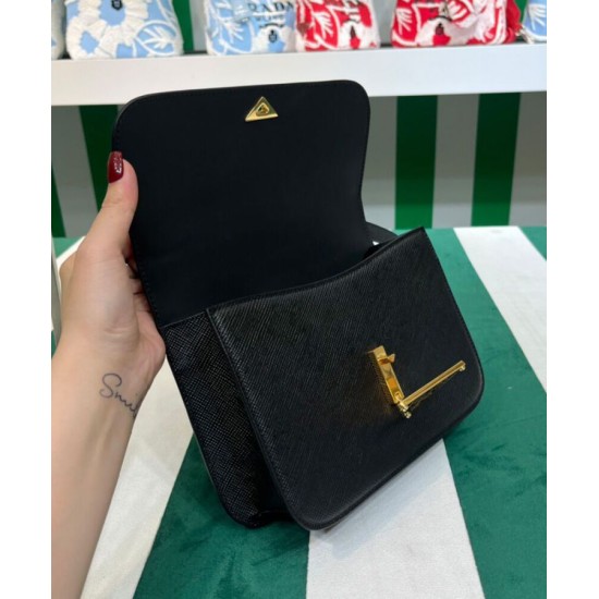 Replica Prada Saffiano Shoulder Bag Black Fake Prada Saffiano Shoulder Bag Black Replica
