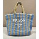 Fake Prada Large Raffia Tote Bag Blue Replica Fake Prada Large Raffia Tote Bag Blue Replica