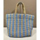 Fake Prada Large Raffia Tote Bag Blue Replica Fake Prada Large Raffia Tote Bag Blue Replica