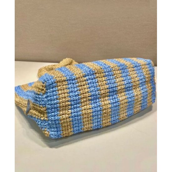 Fake Prada Large Raffia Tote Bag Blue Replica Fake Prada Large Raffia Tote Bag Blue Replica